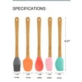 thumbnail image 5 of KSENDALO Small Silicone Spatula Set of 5, Mini Silicone Spatula with Wooden Handle, Small Rubber Spatula Scrapers for Kitchen Use, Cooking, Baking & Jar Scraping, 5 of 6