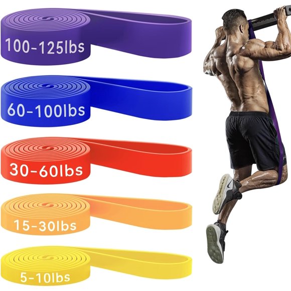 Pull Up Assistance Bands - Resistance Bands Set of 5 - Workout Bands for Working Out, Stretching, Muscle Training