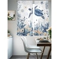 thumbnail image 4 of Ocean Turtles Sheer Curtains 2 Panels Set Blue Yellow Sea Star Shell Coral Sheer Window Curtains Light Filtering Rod Pocket Voile Drapes for Bedroom Living Room 52"X72", 4 of 9