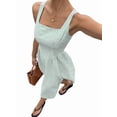 thumbnail image 3 of Women'S Maxi Striped Dress Summer Sleeveless Square Neck Smocked A Line Flowy Spring Vacation Sundress Green L, 3 of 10