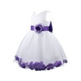 thumbnail image 7 of iiniim Kids Girls Sleeveless Flower Petals Tulle Dress Formal Elegant Wedding Party Size 2-14, 7 of 7