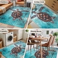 thumbnail image 5 of Coastal Sea Turtle Runner Rug 2.7x5 FT, Non Slip Entryway Carpet, Blue Nautical Summer Beach Vintage Washable Soft Floor Carpet Entrance Mat Non-Shedding Throw Rug for Hallway Laundry Room Bedside, 5 of 9