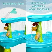 JBeeCtrl Water Table for Toddlers, 2-Tier Sand and Water Play Table Toys for Toddlers Kids, Outdoor Activity Sensory Tables Outside Beach Toys for Toddler Boys Girls Age 1-3 3-5