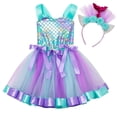 thumbnail image 3 of SONGGE Toddler Girls Outfit Sets Sleeveless Mesh Tutu Dress With Hairband Cartoon Breathable Clothing Sets, 3 of 8