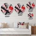 thumbnail image 5 of Designart "Marble Whispers Red and Black II" Abstract Marble Metal Round Art Living Room, 5 of 5