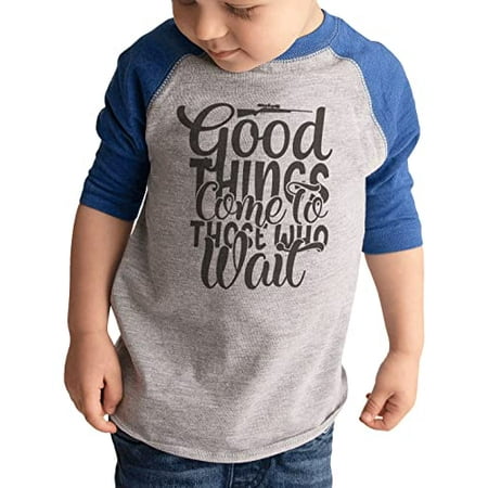 

7 ate 9 Apparel Kids Hunting Shirts - Good Things Come to Those Who Wait Blue Shirt 5T