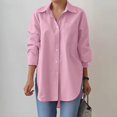 thumbnail image 6 of Silk Blouses Womens Down Shirts For Women Long Sleeve Dress Shirt Collared Blouse Tops Tunics,Pink Women Blending Shirts XL, 6 of 9