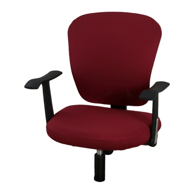Housse Extensible pour Chaise d'Ordinateur, Housse de Chaise de Bureau, Housses Hautes, Housse de Chaise d'Ordinateur, Housse de Chaise d'Ordinateur Élastique en Polyester, Rouge Vin