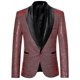 thumbnail image 1 of Blazer casual de lentejuelas de moda para hombre Wediing Celebration Suit Jacket AWine RedM, 1 of 2