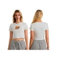 thumbnail image 2 of Michellecmm  Women's Baby Tee Slim Cherry Print Round Neck Short Sleeve Crop Tops, 2 of 9