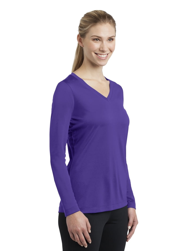Sport-Tek Long Sleeve V-Neck Tee (LST353LS) Purple, 3XL - Walmart.com
