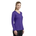 thumbnail image 4 of Sport Tek Adult Female Women Plain Long Sleeves T-Shirt Purple 2X-Large, 4 of 6