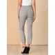 thumbnail image 5 of Pantalones de tobillo de trabajo de oficina trasera elásticos de cintura alta a cuadros de mujer Marrón claro XL, 5 of 6