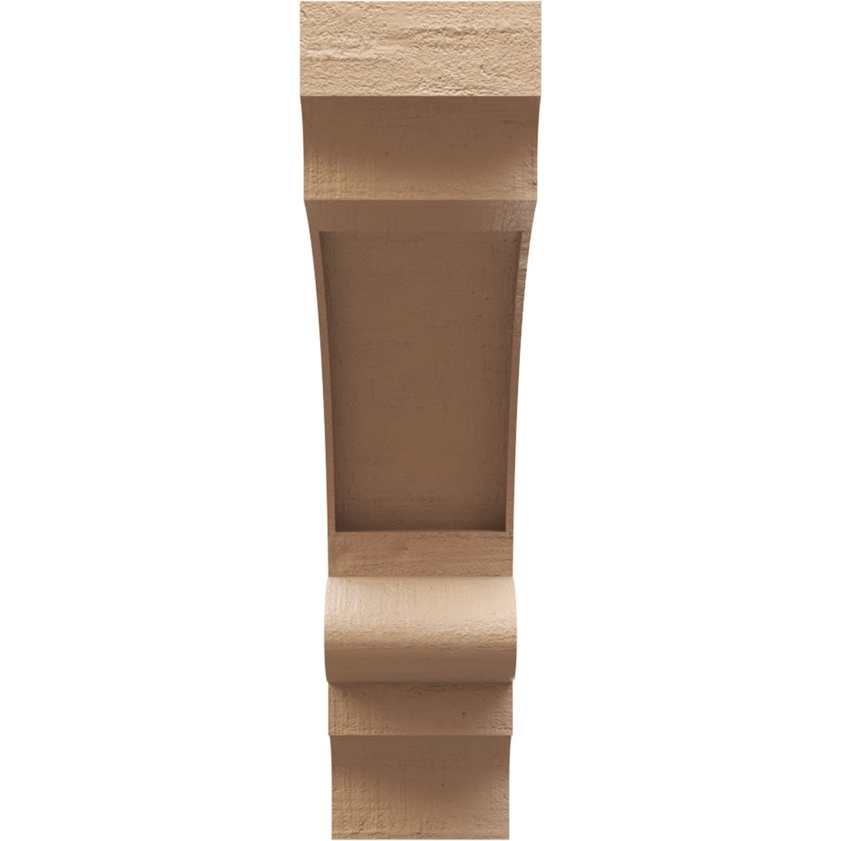 9"W x 36"D x 36"H Thin Diane Rough Cedar Woodgrain TimberThane Corbel, Primed Tan