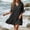 Black, variant on Tqcoqu Button Down Summer Dresses for Women Ruffle Half Sleeve Casual Bathing Suit Coverups Flowy Beach Dresses,Blue,Women's S-XL