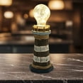 thumbnail image 2 of LEHOZIHEQ Mediterranean Style Decorative Lighthouse, with Warm Light Retro Led Figurine, Sculpture for Tabletop Centerpiece, 2 of 6