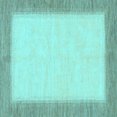 thumbnail image 1 of Ahgly Company Indoor Square Solid Light Blue Modern Area Rugs, 5' Square, 1 of 4