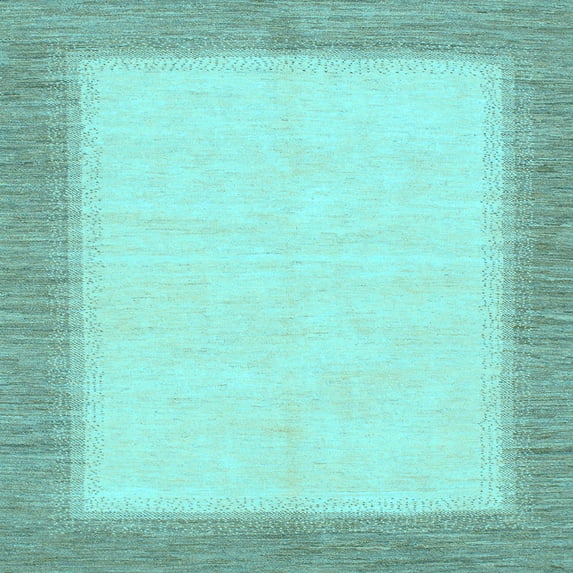 Ahgly Company Indoor Square Solid Light Blue Modern Area Rugs, 5' Square