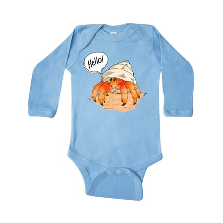 

Inktastic Summer Hello Cute Hermit Crab Gift Baby Boy or Baby Girl Long Sleeve Bodysuit