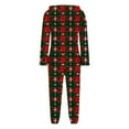 thumbnail image 5 of Frostluinai Ugly Christmas Fuzzy Fleece Onesies Pajamas Women Zipper Hooded Warm Sherpa Jumpsuit Sleepwear Xmas Graphic Playsuit Loungewear, 5 of 6