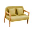 thumbnail image 4 of Sofá para niños Gloria Sofá acolchado de 2 plazas Verde con brazo de madera maciza, 4 of 9