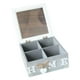 thumbnail image 2 of Caja de almacenamiento de madera, organizador de escritorio multiusos, soporte para regalos, joyero, 4 ranuras Azul, 2 of 9