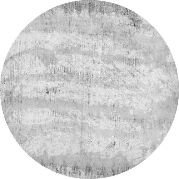 Ahgly Company Indoor Round Abstract Gray Modern Area Rugs, 3' Round
