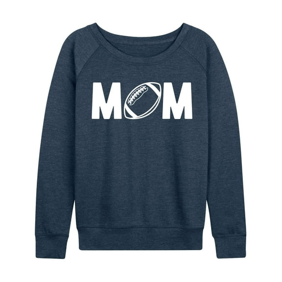 Instant Message - Mom Football - Women's French Terry Long Sleeve Pullover