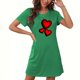 thumbnail image 1 of Camisón corto de San Valentín para mujer, talla grande, estampado en el pecho, cuello redondo, manga corta, 1 of 3