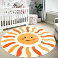 thumbnail image 4 of Lanpei Boho Sun Area Rug 4Ft Round Kids Play Mat Modern Abstract Sunshine Bedroom Playroom Carpet for Boys Girls Circle Nursery Mat for Children Classroom Living Room Decor, 4 of 7