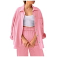 thumbnail image 1 of Conjunto casual de dos piezas para mujer con blusa ancha y pantalones elásticos - Tallas S-XL, 1 of 5