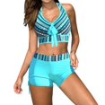 thumbnail image 1 of Gibobby Conjunto de Traje de Baño para Mujer Trajes de baño sexy con traje de baño corto de 2 piezas Trajes de baño de bloque de color para mujer(Azul celeste,G), 1 of 5