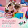 thumbnail image 4 of QearFun Kids Cat Ear Headphones with Cord for Girls with Mic, 85/94dB Safe Volume Limiter, Share Port, Foldable Sparkly Wired Headset for School, Travel, Tablet - Pink, 4 of 7