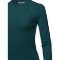 thumbnail image 4 of A2Y Women's Fitted Viscose Crew Neck Long Sleeve Metal Button Detail Sweater Teal L, 4 of 6