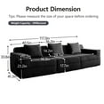 thumbnail image 4 of Newest Modular 3 Seat Boneless Sofa, Cloud Sectional Couch,Deep Seat, Modern Modular 3-Seat Sofa Couch,Throw Pillows Corduroy Fabric Black, 4 of 11