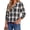 Black-White, variant on Womens Plaid Shirts Flannel Button Down Shirts Business Casual Long Sleeve Tops Dressy V Neck Blouses