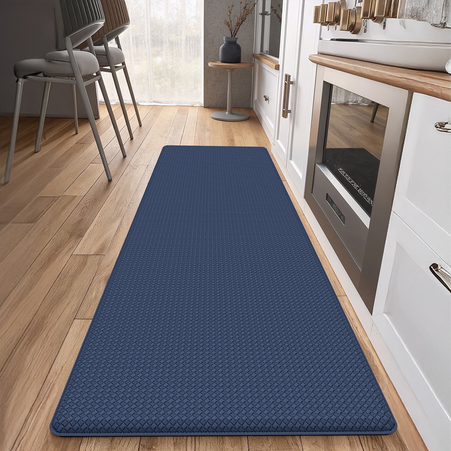 PABUBE Kitchen Rug, Anti Fatigue Mat for Kitchen, Non Skid Kitchen Floor Mat, Kitchen Rug or Mat Washable, 24"x 71", Blue