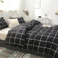 thumbnail image 3 of Move Over Black White Bedding Sets Queen Geometric Checkered Plaid Pattern Brushed Microfiber Duvet Cover Set No Filling, 3 of 8