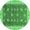 thumbnail image 1 of Ahgly Company Indoor Round Oriental Emerald Green Traditional Area Rugs, 7' Round, 1 of 4