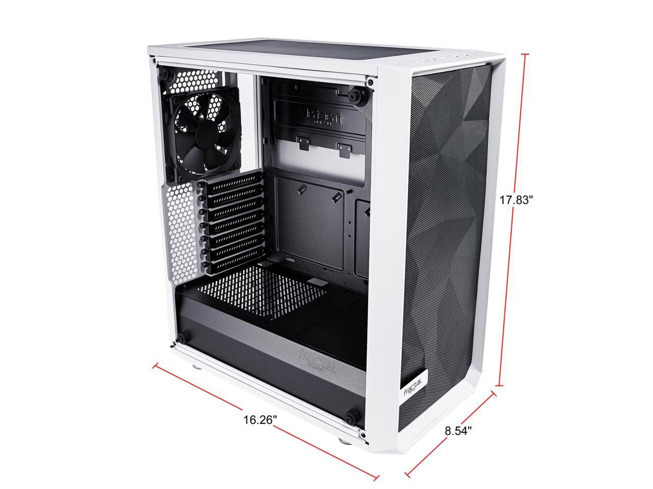 Fractal Design ATX Mid Tower PC Case, Meshify C White TG, High