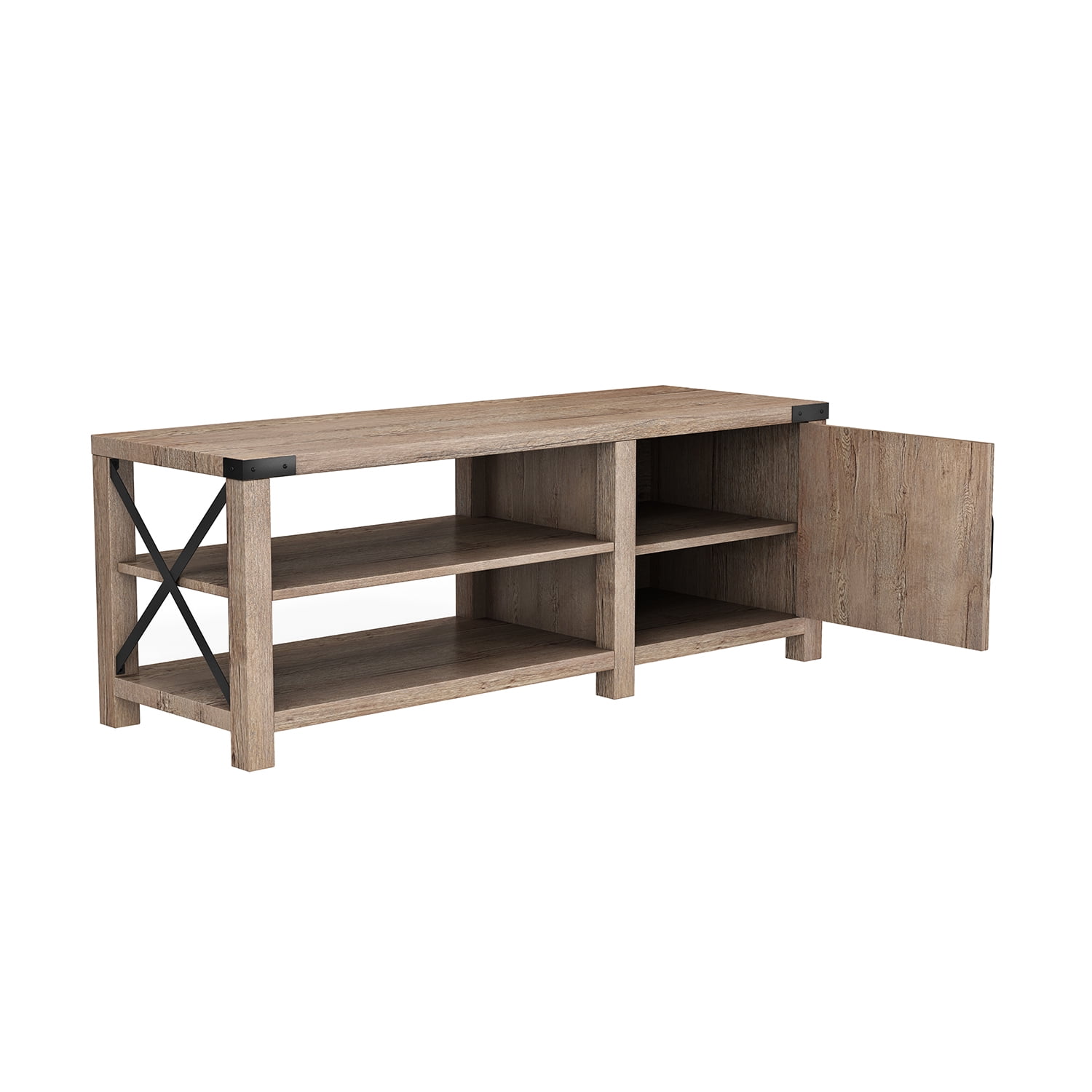 Kadyn Modern Farmhouse Shoes Bench, Particle Board Bench for Entryway Living Room, Light Brown Shoes Bench, Tobacco Wood, Without Seat Cushion