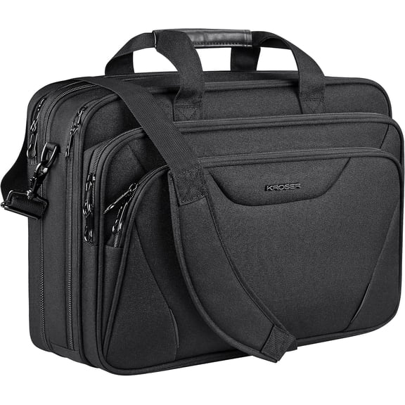 KROSER Large 17.3" Laptop Messenger Carrying Bag, Black