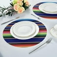 thumbnail image 6 of Coolnut Mexican Serape Blanket Stripes Colorful Round Placemats Durable Non-Slip Table Mat Heat and Stain Resistant Placemat for Kitchen Table Outdoor BBQ Activities(6PCS) Home Decor Gifts, 6 of 7