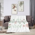 thumbnail image 2 of Flower Leaves Throw Blanket, Super Soft Anti-Pilling Flannel Bed Blankets, 60"x50", 2 of 8