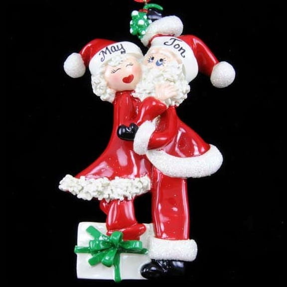 Mistletoe Santa & Mrs Claus Personalized Christmas Ornament DO-IT-YOURSELF