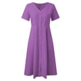 thumbnail image 3 of Womens Fashion Button Up Shirt Dress Dress Summer Long Dresses With Pockets Drawstring Waist Dress Women Maxi Dress Summer Vintage Dress for Women Missal Dresses Dresses Women Summer Womens Dresses, 3 of 3