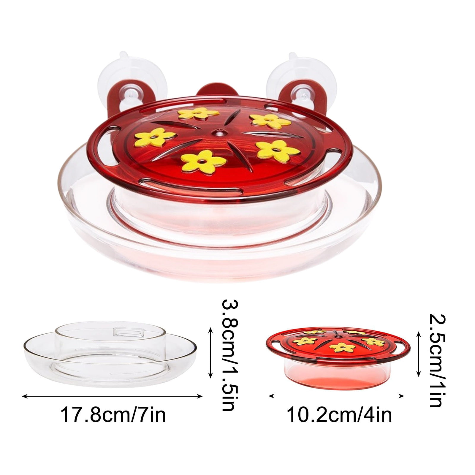 YFGEFTR Hummingbird Feeders for Outdoors Hanging with 3 Bee Guard Feeding Ports, drip-Free, Easy to Clean and Refill, attracts Hummingbirds, Plastic with ant Fence and Hook