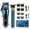 Blue, variant on 2-Piece Cordless Men's Grooming Kit - Professional Hair Clipper/Fine Carving Trimmer, USB Rechargeable, LED Display, 8 Guide Combs, Washable, 150/90min Runtime for Home/Barber Shop