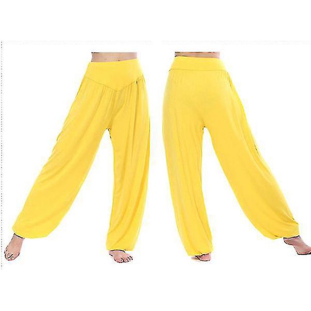 Pantalones de yoga Harem de pierna ancha para mujer Pantalones sueltos de baile M