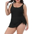 thumbnail image 2 of DARING DIVA Plus Size Swimdress Swimsuits for Women with Tummy Control 1X Black, 2 of 5